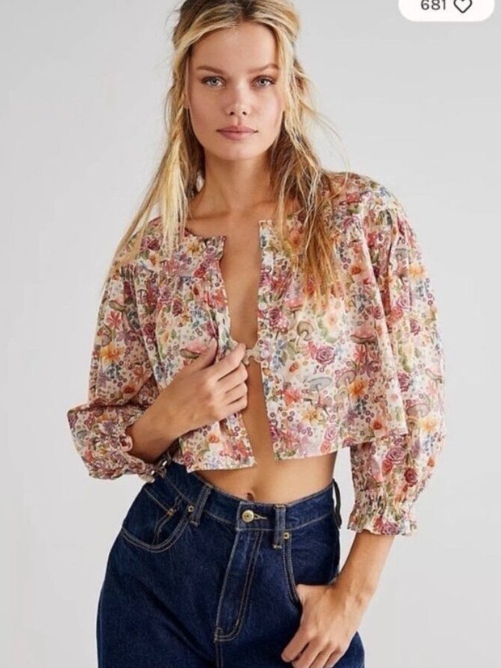 For Love & Lemons Theodora Crop Top M NWT